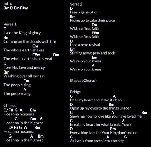 hosanna hillsong guitar chords